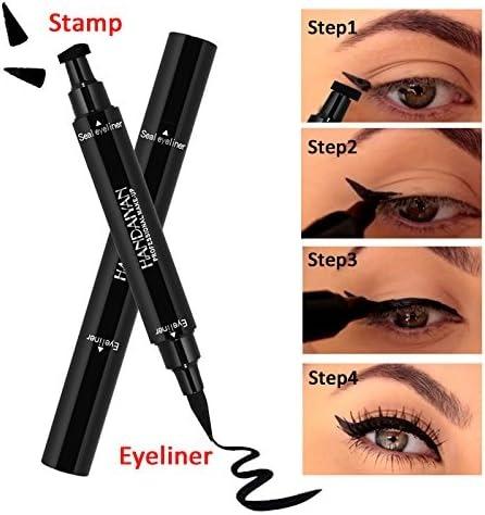 Dual End Black Liquid Eyeliner Pencil Pro Waterproof Long Lasting Makeup Eye Liner Pen Cat Line Eye Makeup Stencils Dual Black Liquid Eyeliner Pencil Waterproof