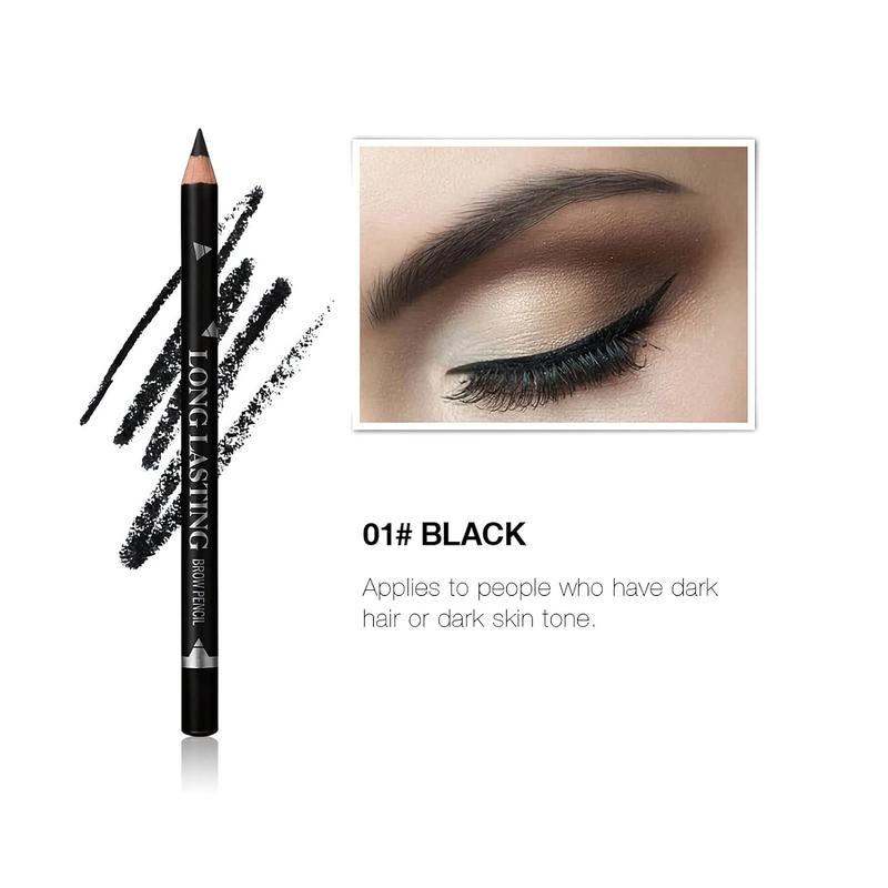 Sumeitang 12 Pcs Black Eyebrow Pencil Eyeliner Set, Waterproof Eye Brow Pencil, Easy to Color, Long Lasting Eye Liner Gel Pen, Women Professional Eye-Makeup Pencil