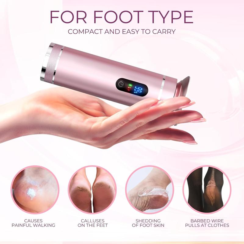 krofaue Electric Callus Remover for Feet Care,Rechargeable Portable Foot File Pedicure Tools with 3 Sandpapers 2 Speed,Hard Cracked Dry Skin Ideal Gift manicure nail Electric Foot pedicure care Rechargeable Electric Electric Rotatable nail salon