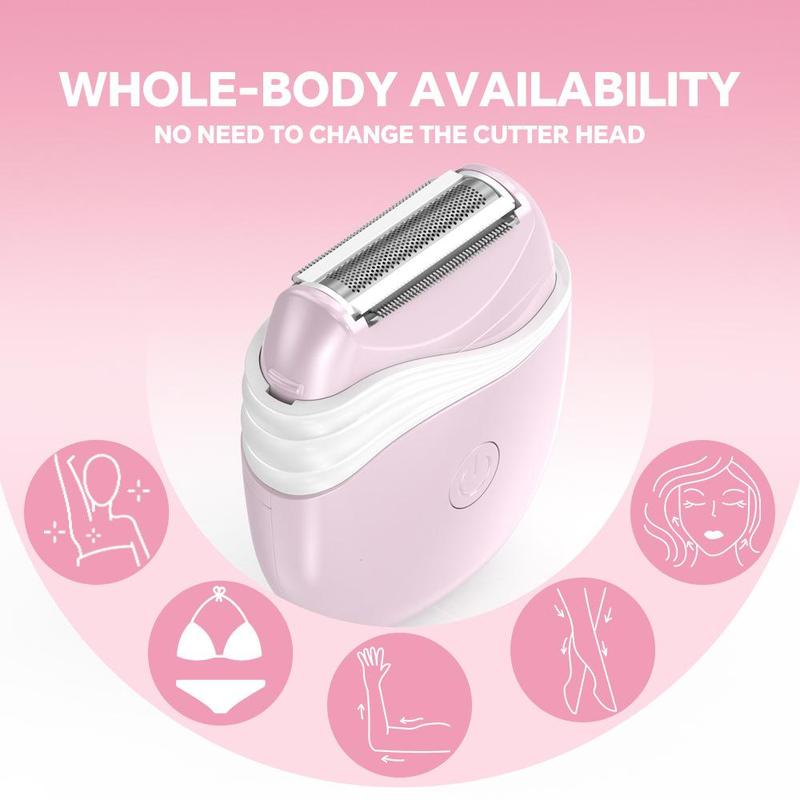 Electric Hair Shaver for Women, 1 Box Portable Cordless Wet & Dry Razor for Whole Body, Travel-friendly Hair Removal Tool