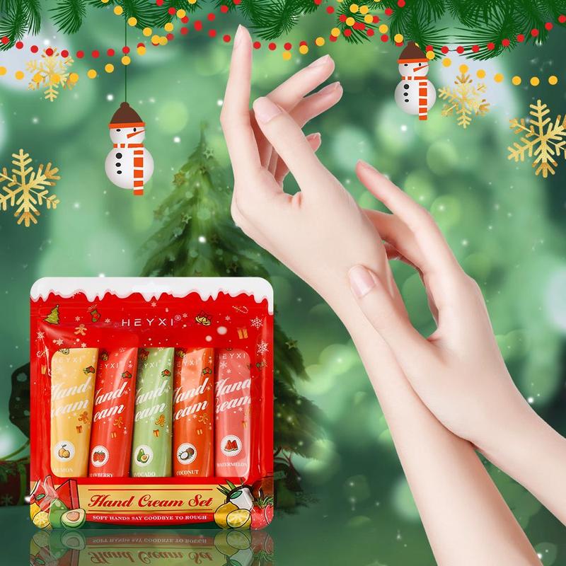 Fruit Scented Hand Cream Set, 5 Counts set Moisturizing Hand Lotion, Hand Care Product for Women & Men, Daily Hand Care Product