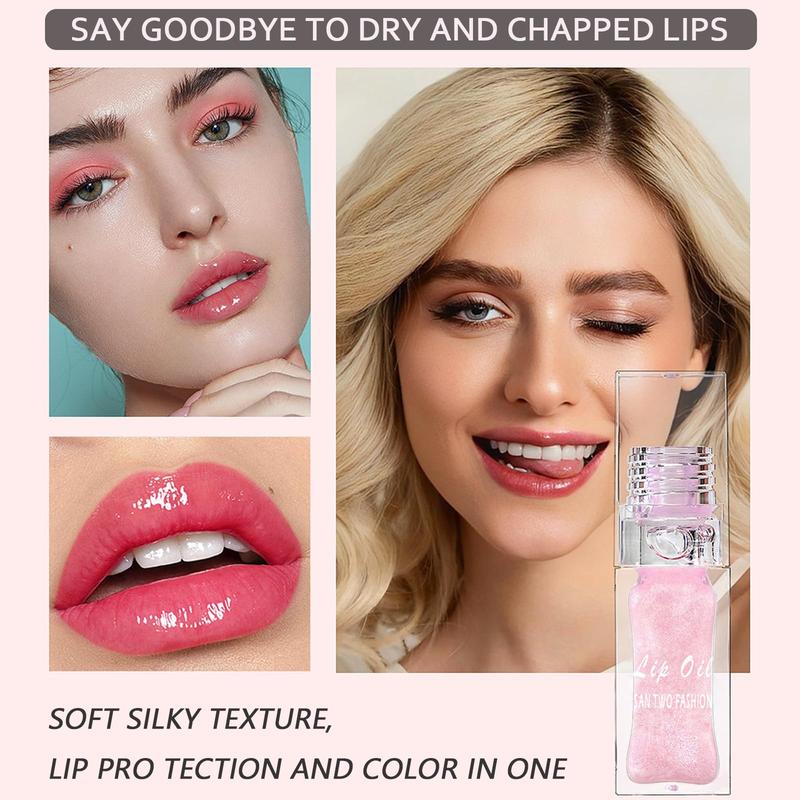 2024 New Boss Up Color Changing Lip Oil PH，Warm Change Glitter Lip Gloss，Upgraded Magic Big Brush Color Changing Lip Oil，Long Lasting Nourishing Lip Glow Oil Non-sticky Primer Lip Tint Crystal Glossy