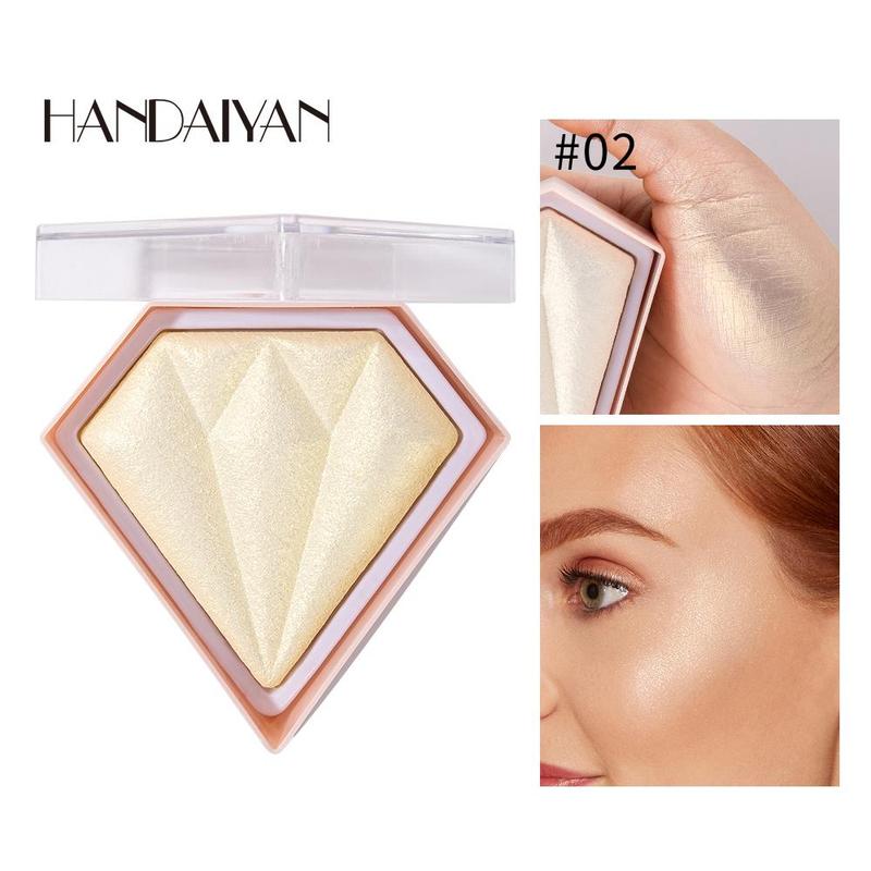 Diamond Shaped Glowing Powder, Glitter Highlighter Palette, Shimmering Highlighter Pearly Makeup Powder, Facial Brightening Nose Contouring Powder