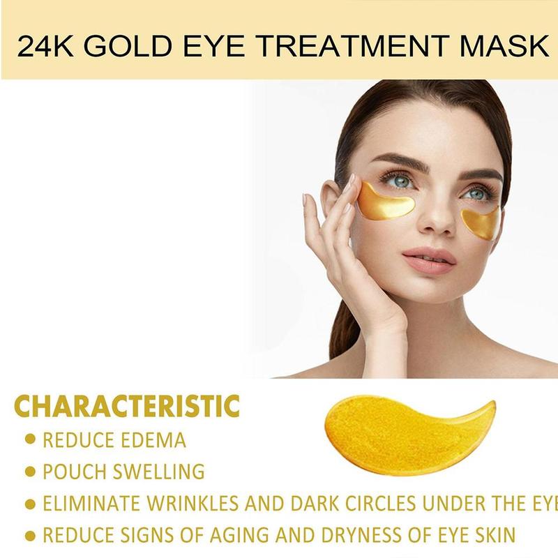 24k Gold Eye Mask, 1 Box 2 Boxes Moisturizing Firming Eye Care Mask, Reduces The Look Of Dark Circles, Eye Care Product for Women & Men Daily Use