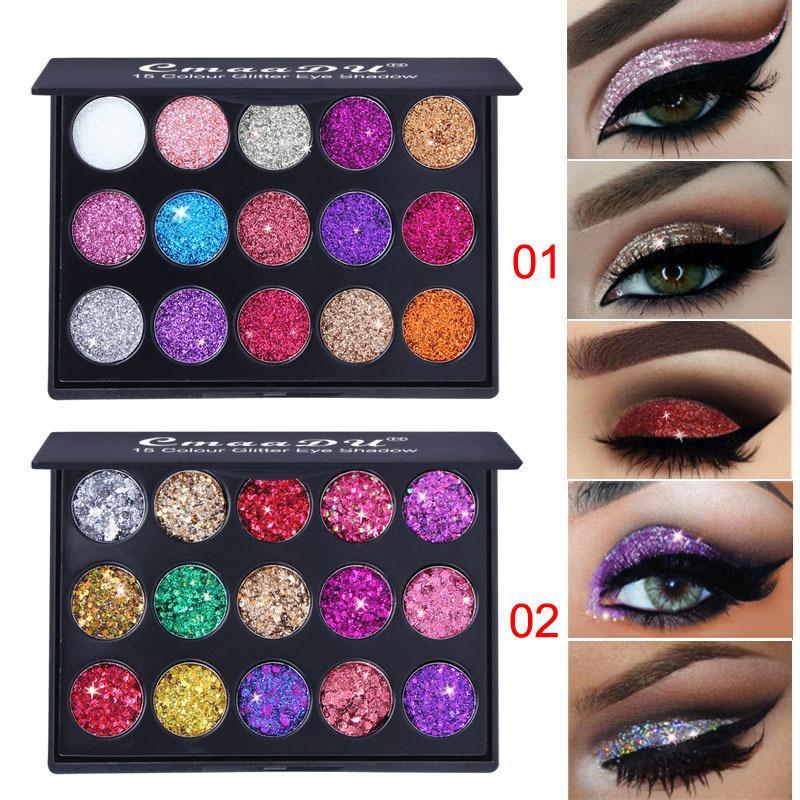 15 Color Glitter Eyeshadow Palette, Shimmering Eye Shadow Makeup Palette, Colorful Eye Makeup Products for All Styles and Occasions