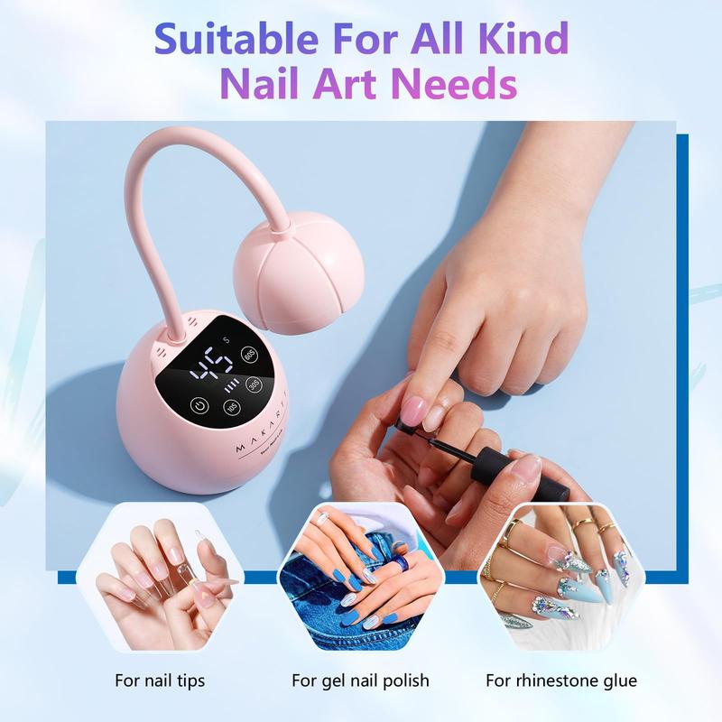 [BEST PRICE EVER] Makartt Luxury UV Nail Lamp Luminoza 10W Rechargeable LED Light with Sensor for Acrylic Nail Extension and polish Cure, Portable Polish Curing Dryer Lamp with 4 Timers,  Home DIY Use Nail Art Nail Care Cutics professional uv Gel Manicure