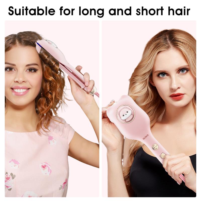 [Christmas Gift Deal]OLDAO 0.7-inch mini ceramic hair straightener, anti-scalding and anti-tangling, efficient salon styling,suitable for short,curly hair,bangs,suitable for home,travel,school