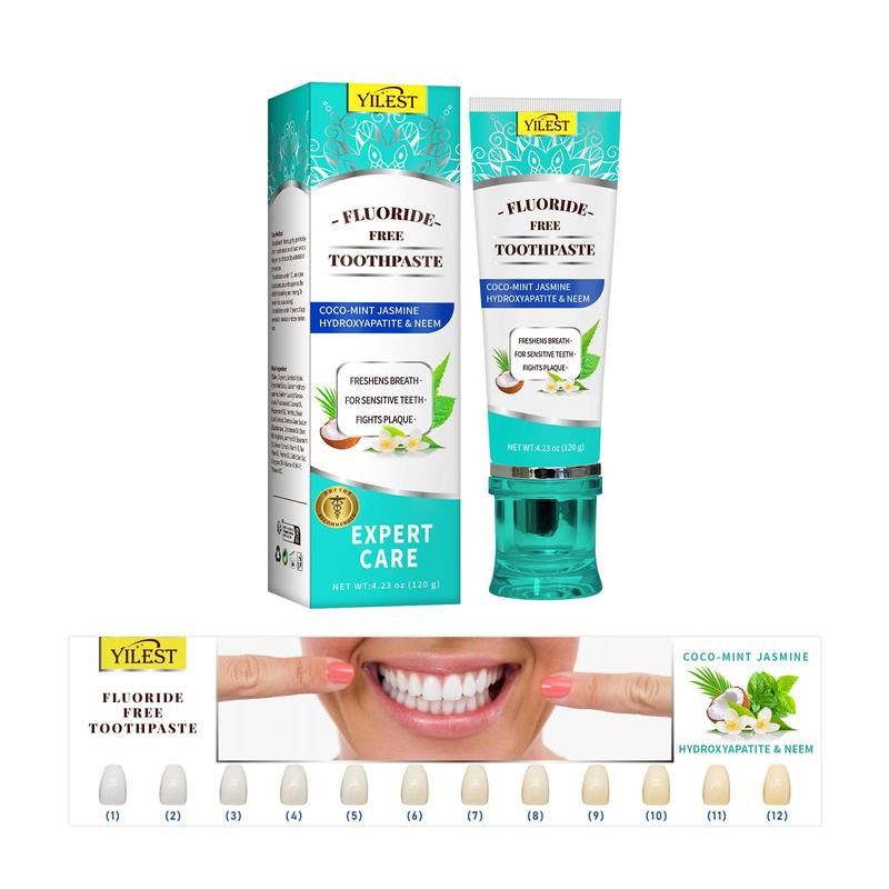 Non Fluoride Toothpaste, 1 Count 2 Counts Brightening Toothpaste, Freshens Breath, Fights Plaque, Oral Care Product for Adults & Kids, Christmas Gift