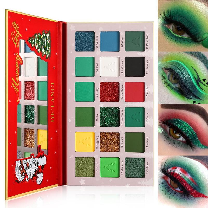 18 Colors Eyeshadow Palette, 1 Box Shimmering Eye Shadow Makeup Palette, Glittering Blendable Eyeshadow Powder, Colorful Eye Makeup Products