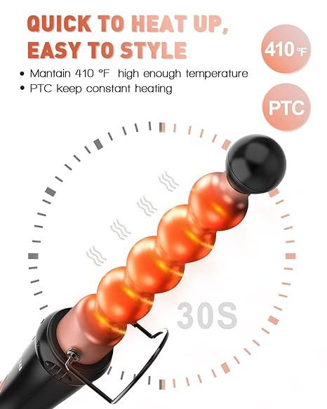 BESTOPE PRO  5 in 1 Curling Iron Set - BESTOPE PRO Curling Wand Iron with Interchangeable Barrels, 0.35”-1.25” Hair Curler Wand for Hairstyle, Instant Heat Up for All Hair Types, Heat Protective Glove & 2 Clips