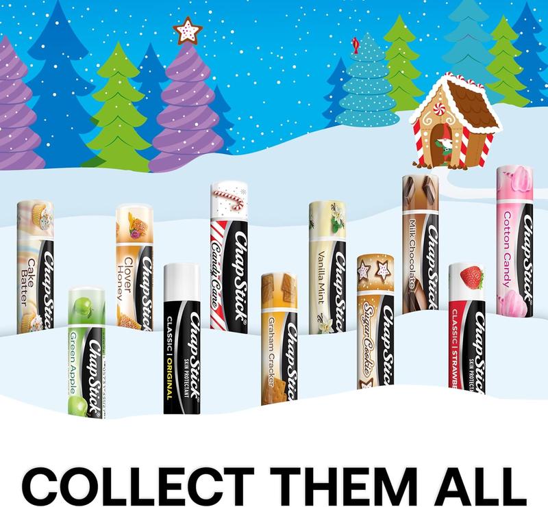 ChapStick 12 Days of Holiday Advent Calendar Lip Balm Gift Set - 0.15 Oz