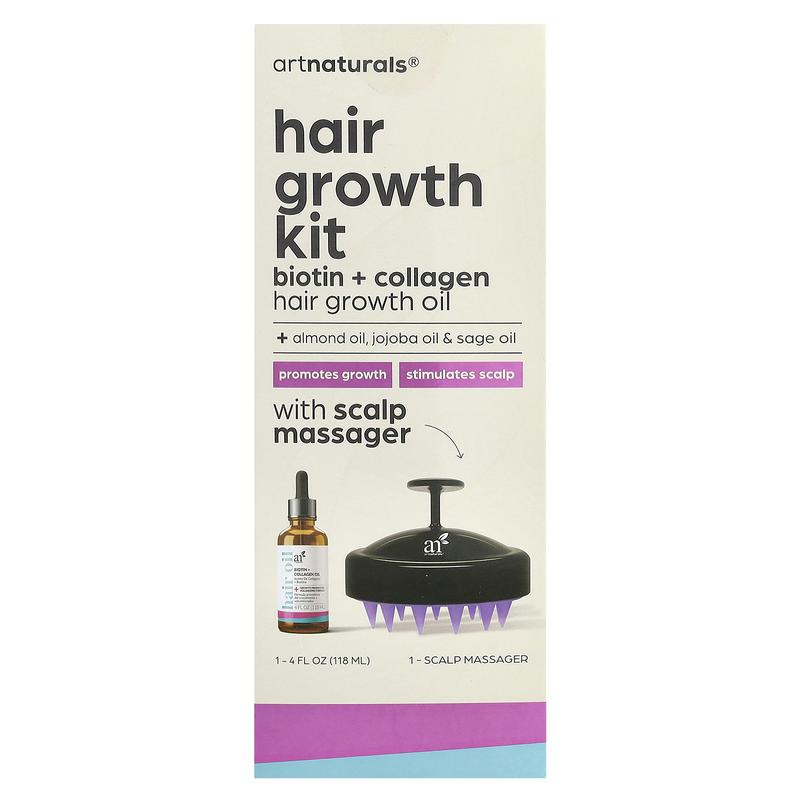 artnaturals Hair Growth Kit, Biotin + Collagen Oil, 2 Piece Kit