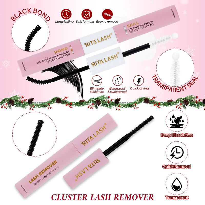 Individual False Eyelashes Kit, 1 Set Mixed Length & Styles Natural Look Eyelash Extensions, Cluster Lash Kit, Self Grafting Curl Eyelashes, Eye Makeup Enhancement, Christmas Gift