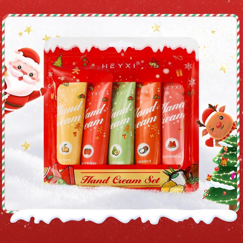 Fruit Scented Hand Cream Set, 5 Counts set Moisturizing Hand Lotion, Hand Care Product for Women & Men, Daily Hand Care Product