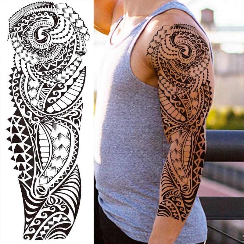 Maori Temporary Fake Tattoos Sticker, 11 Sheets Waterproof Long Lasting Tattoo Sticker, Body Art Decoration For Men & Women, Fake Tattoos Custom