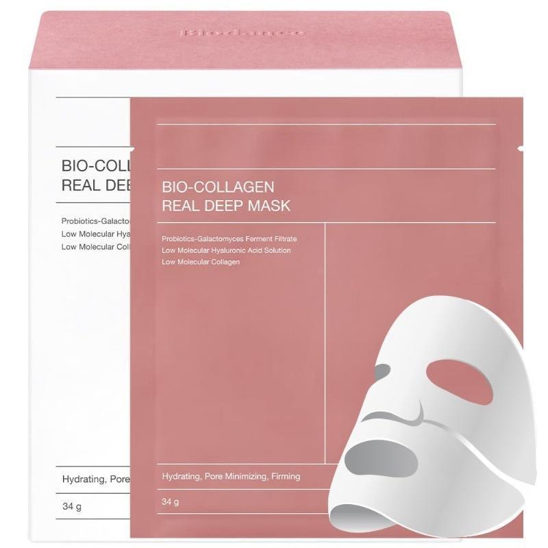 Bio-Collagen Real Deep Mask 4ea, All in One Care, Hydrating, Pore Minimizing, Firming Gel Type Mask Pack, Korean Skincare, Gel Type Mask Pack