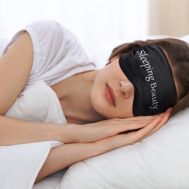 8 Pieces Sleep Mask Silk Eye Mask with Adjustable Strap Soft Blackout Blindfold Sleeping Eye Cover Mask for Women Men Full Night's Sleep, Travel, Nap, Meditation, Blindfold