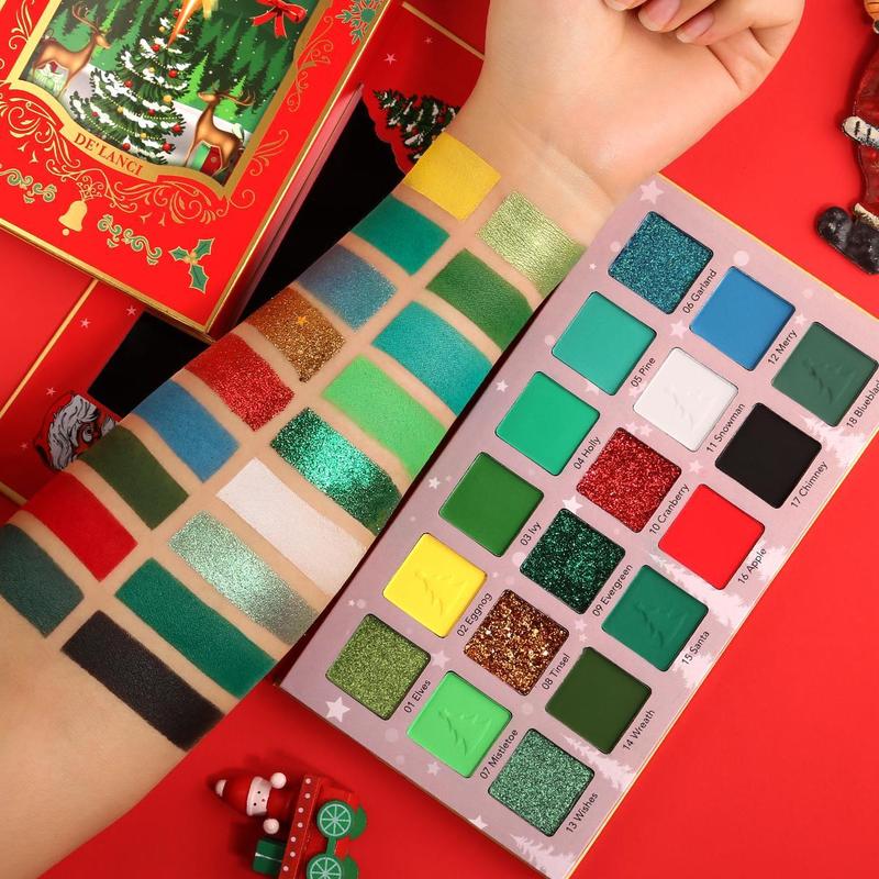 18 Colors Eyeshadow Palette, 1 Box Shimmering Eye Shadow Makeup Palette, Glittering Blendable Eyeshadow Powder, Colorful Eye Makeup Products