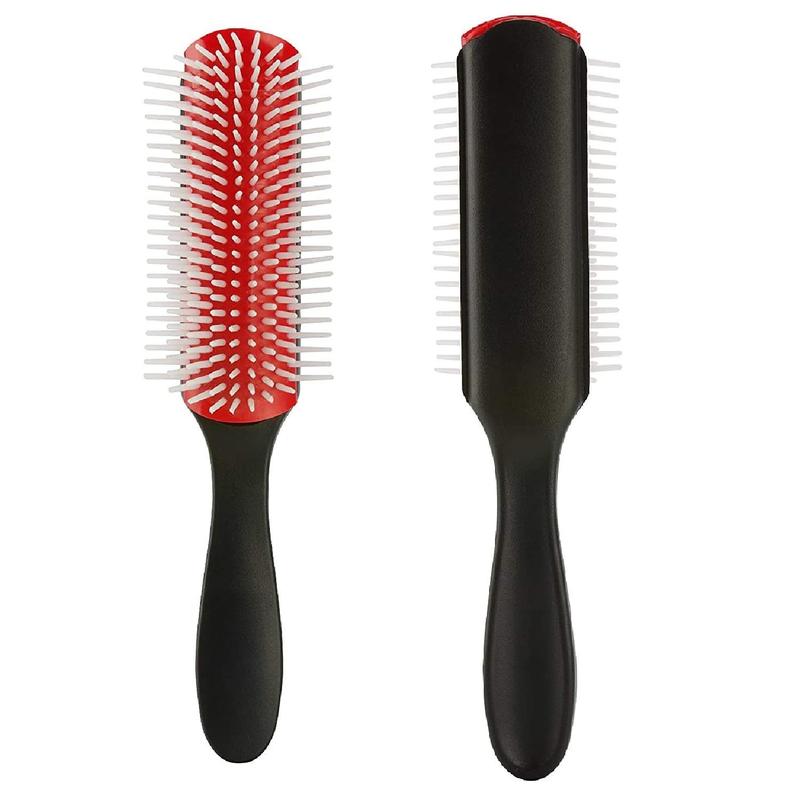 9 Rows Hair Brush, Easy Clean Removable Hairbrush For Styling Detangling Shaping Smoothing Blow-Drying Separating,Defining Curls For Curly Hair