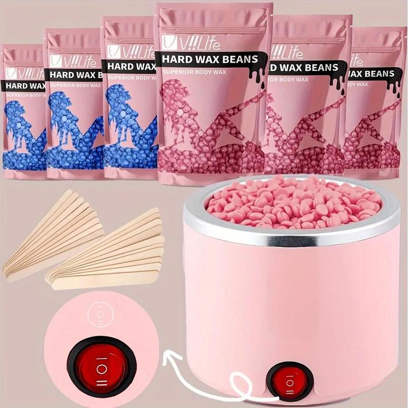 Waxing Brazilian Kit, 1 Set Wax Warmer Kit, Waxing Kit for Women, Wax Warmer for Hair Removal, At Home Permanent Hair Removal Kit for Face, Body, Bikini