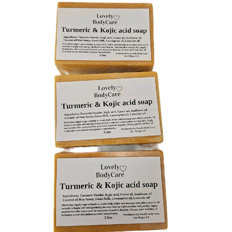 Turmeric Kojic Face and Body Soap(3 Pack )- All Natural Skincare for Daily Use body  scrub