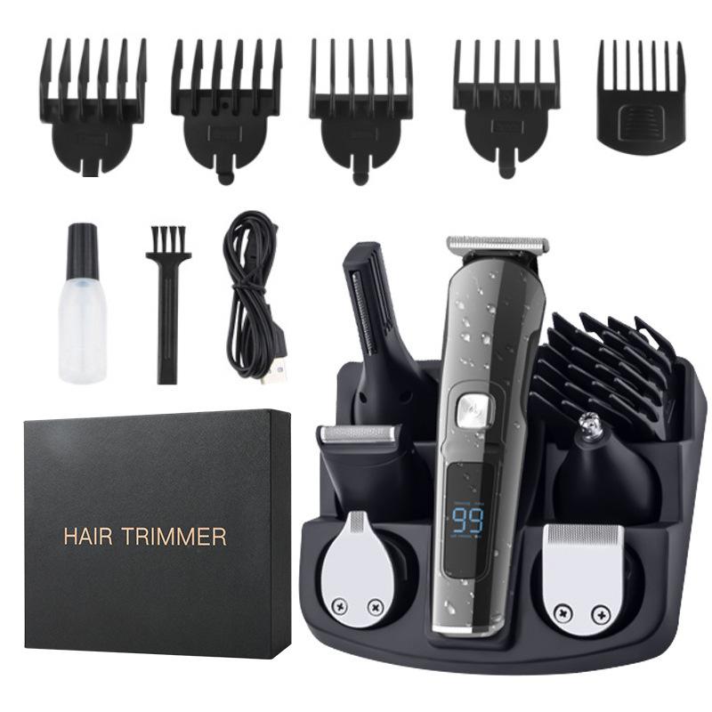 Cordless Hair Clipper Kit – Hair Trimmer for Men, Sharp Blades, LED Display, 15 Guide Combs, Travel