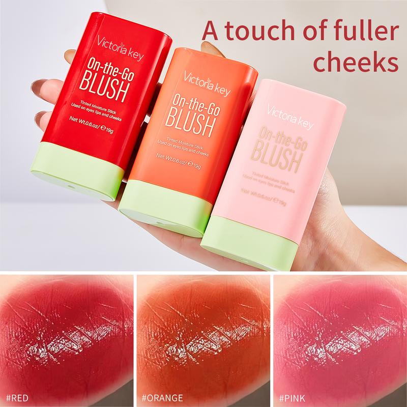 Long Lasting Blush Sticks, 1 Count Waterproof Natural Nude Makeup Blush Stick, Multi-use Makeup Blush for Cheek & Eyes & Lips