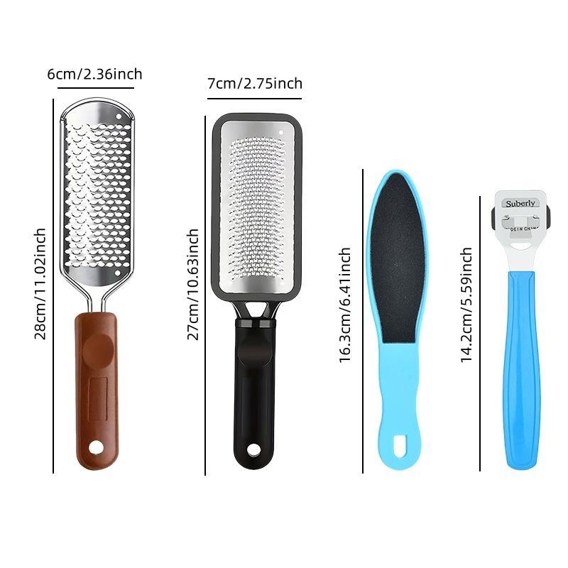 6 in 1 Foot File Set, 1 Set Stainless Steel Foot File with Accessories, Reusable Foot Scrubber, Professional Foot Care Tool for Men & Women