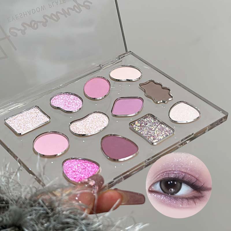 12 Color Eyeshadow Palette, Shimmering Eye Shadow Makeup Palette, High Pigmented Blendable Eyeshadow Powder, Long Lasting Shimmering Eye Shadow Makeup Product