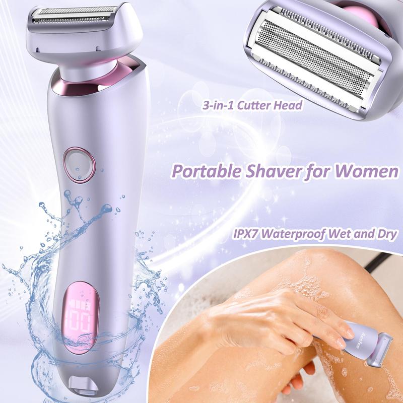 Electric Razor for Women, 1 Box Waterproof Wet & Dry Use Electric Shaver, Portable Gentle Lady Shaver for Home Travel, Women Hair Removal Tool