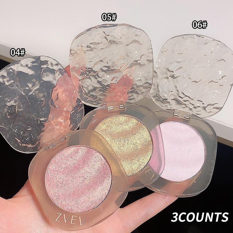 Long Lasting Highlighter Palette, 3 Counts Shimmering Highlighter Powder, High-gloss Makeup Palette, Facial Makeup Product for Women & Girls