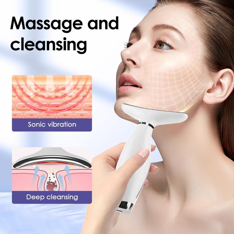 7 Modes Heat Vibration Massager, 1 Box Neck Massager, Neck Lifting & Firming Beauty Instrument, Professional Facial Beauty Massager for Women