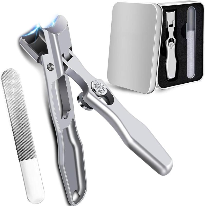 Ultra Wide Jaw Opening Nail Clipper Set,Sharp Stainless Steel Nail Clippers for Tough Nails, Clippers for FingerNails Toenails, Men & Women Nail Art