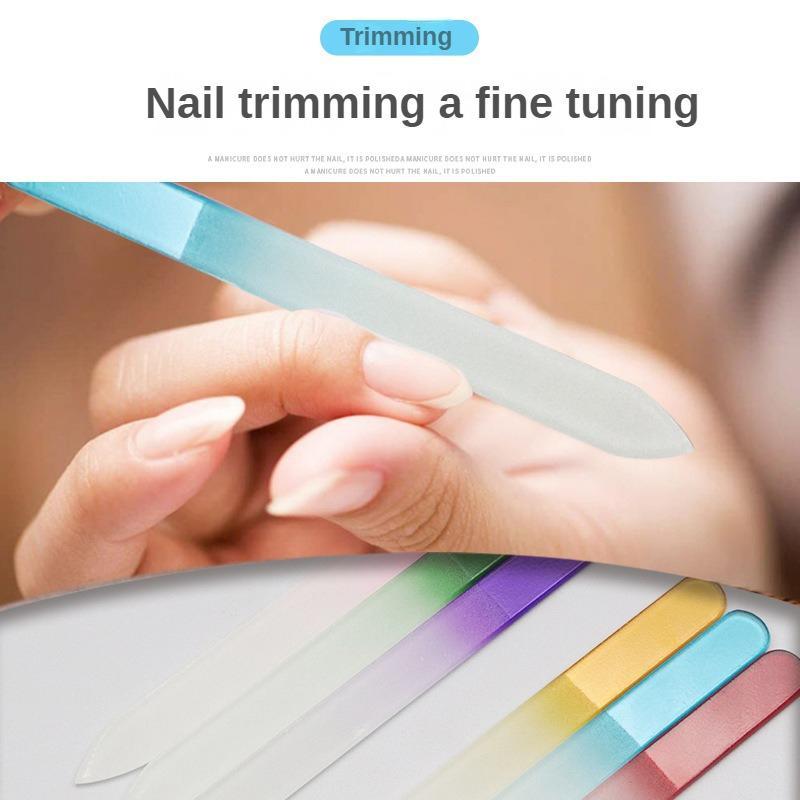 Double-sided Nail File Set, Glass Nail Files, 6 Counts set Nail Polishing Tool, Nail Polishing Tool for Women & Girls