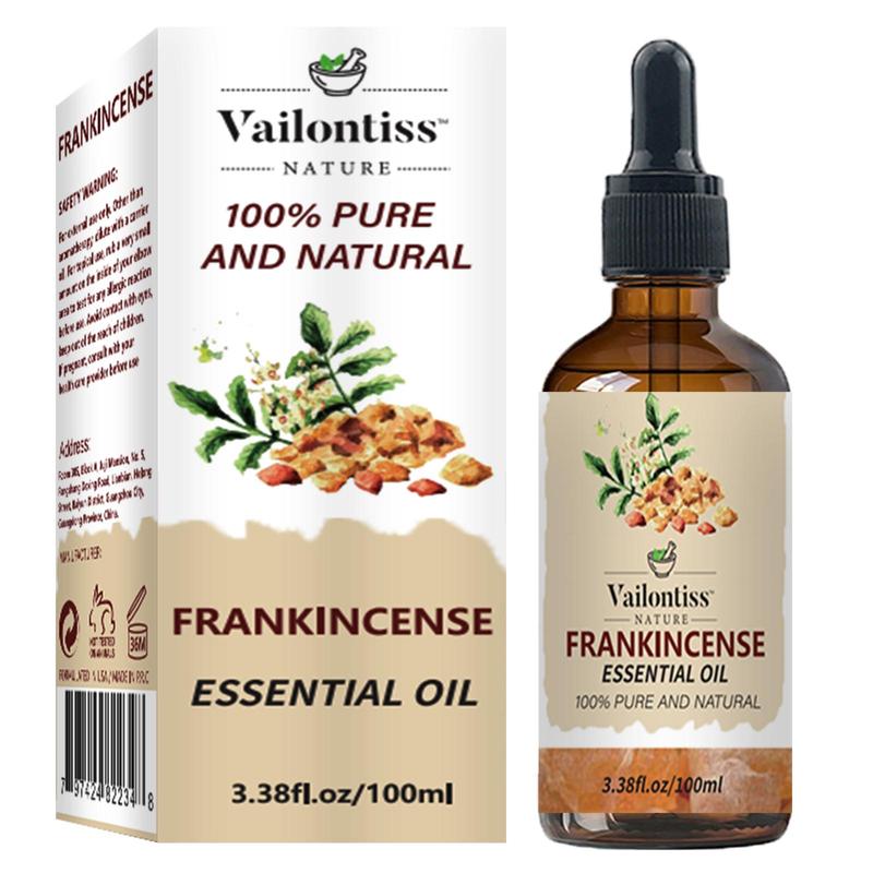 100ml Premium Frankincense Essential Oil, Suitable for Home Use, Spa Treatments, Yoga, Massage, Bathing, Aromatherapy, Candle Making, Bath Products, Facial Care, Body Care, Nail Care, Hair Care and Eyelash Care