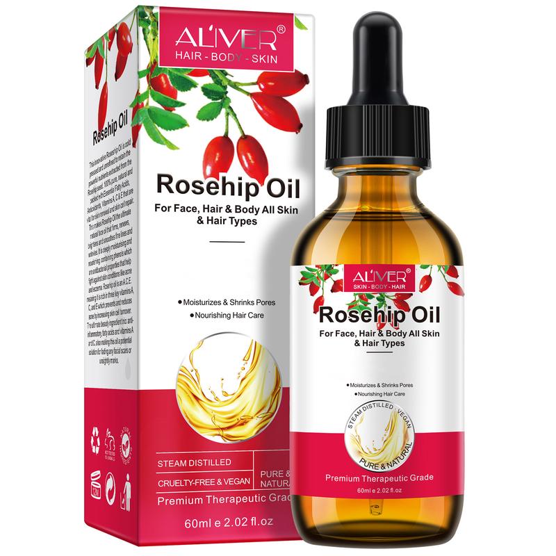 Aliver Rosehip Oil, with Gua Sha Massage Tool for Body & Skin -(60ml 2.02Fl Oz)