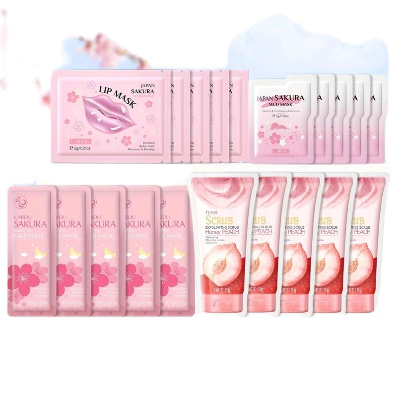 Cherry Blossom Skin Care Sets for Facial Sunscreen and Skin Repair Comfort with Cream