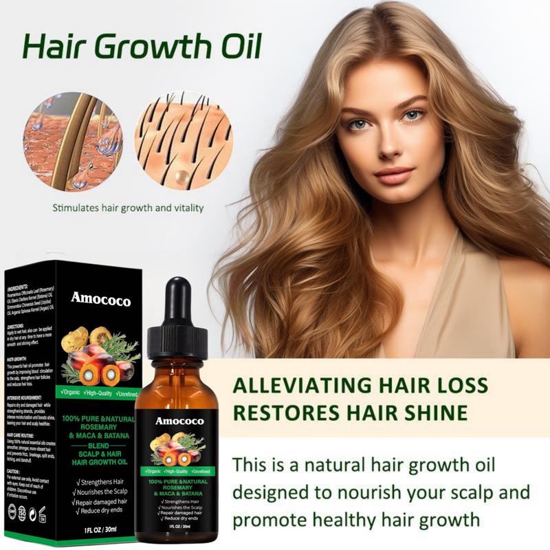 Amococo Rosemary & Batana Oil -Blended with Jojoba & Argan Oil-100% Organic Essential Oil forHair Haircare Daily Repairing Restore Moisture Vitamins