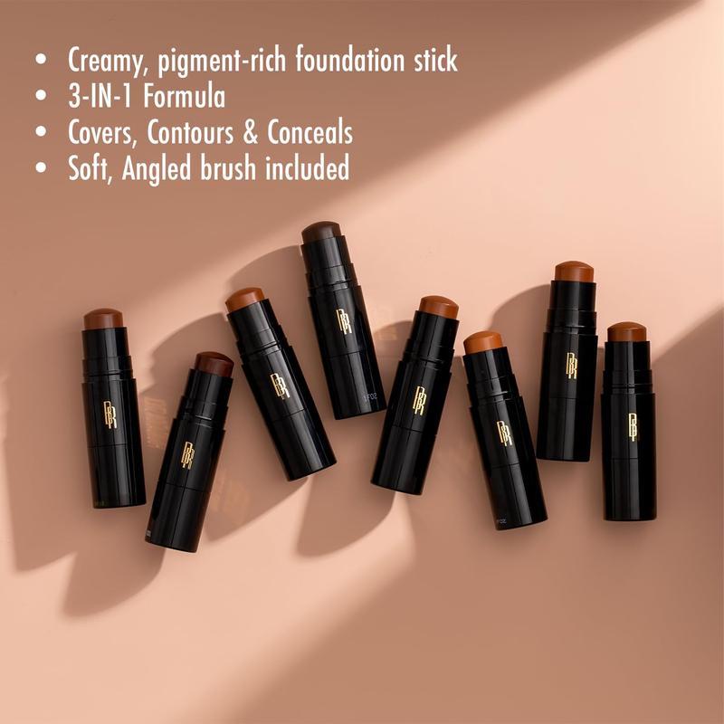 Color Perfect Foundation Stick with Soft Brush Applicator Duo – Buildable, Blendable Versatile Pigment-Rich Formula - Bronze Glow