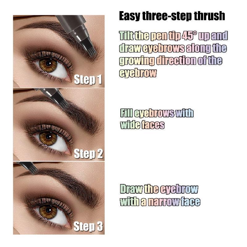 （Free Shipping）Waterproof EyebrowPen,MicrobladingÉyebrow Pencil With 4Split Head,Natural LookingBrowsMakeup ( 5Colors )