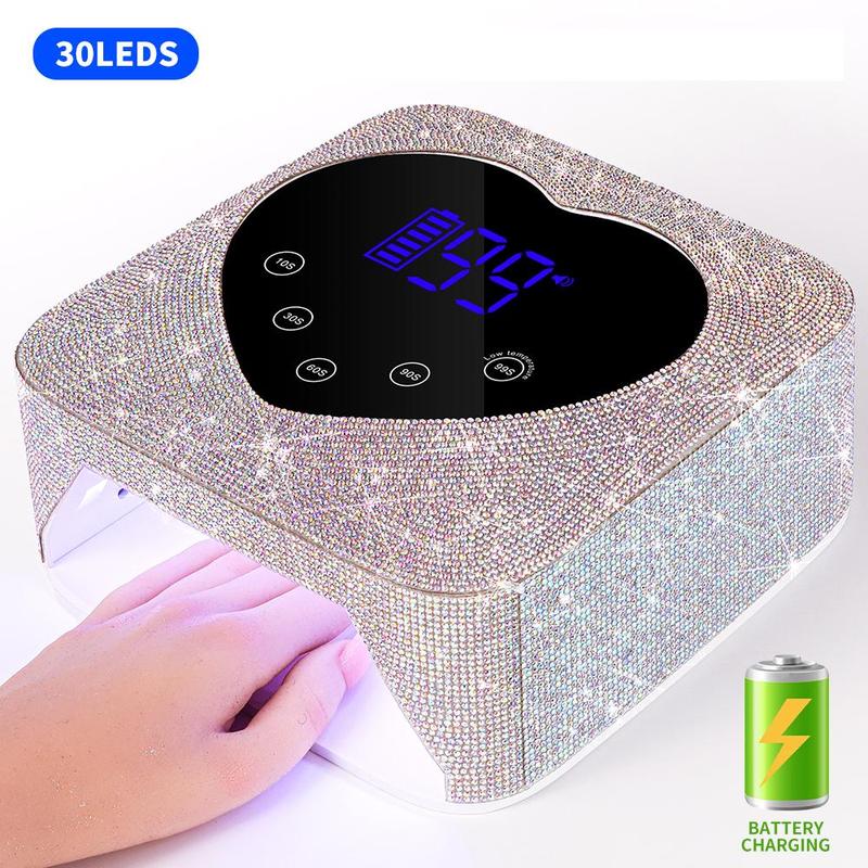 Rechargeable UV Nail Lamp, 1 Box Fast Nail Dryer Curing Lamp with 5 Timer Settings, Touch Control and Auto Sensor Nail Art Tool for Salon and Home