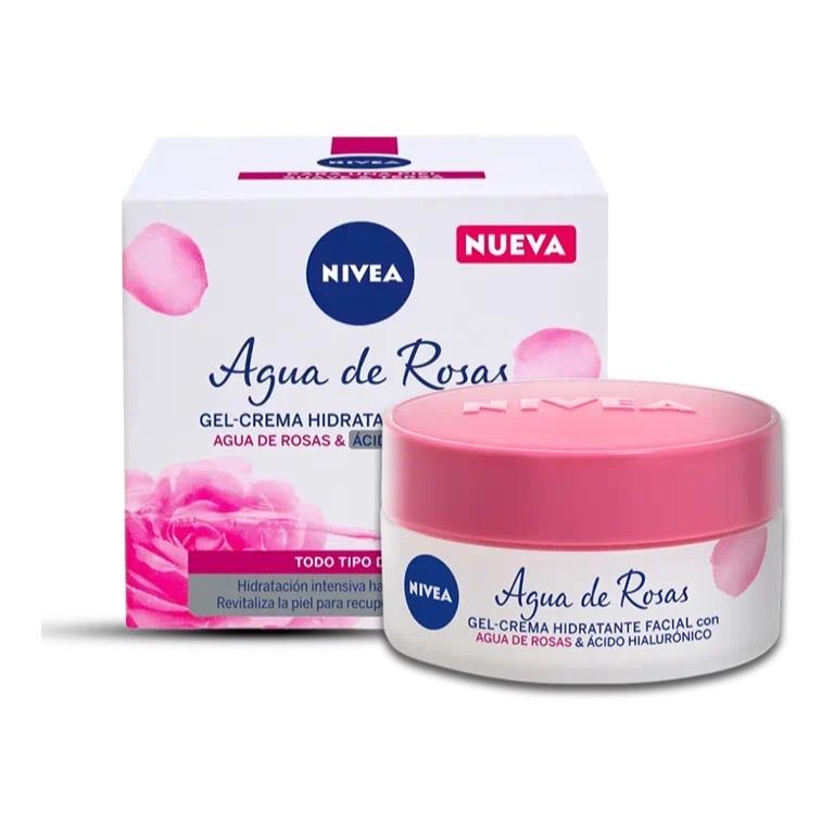 Nivea Agua de Rosas Crema Gel -50ml with Hyloronic acid - Moisturizers for Skin Care - Skincare glow serum