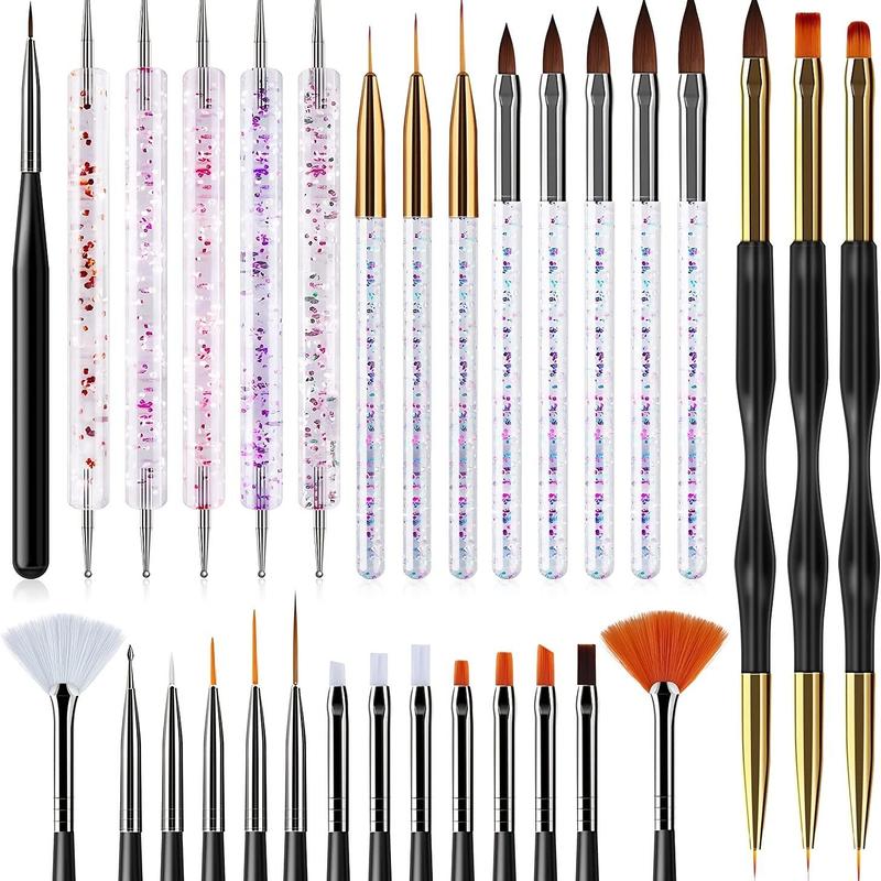 Manicure Brush & Drill Pen Set, 31pcs set Nail Art Tool, DIY Nail Design Nail Care Tools, Professional Manicure Tool for Home & Beauty Salon Use, Nail Art & Nail Care Products, Summer Gift, Nail Supplies