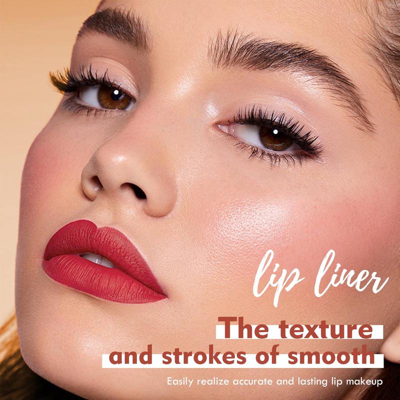 Trending Lip Liner Set! 12 Pieces of Lip Liners in Natural Oak Brown Pink Red Series. Smooth Texture and Highly Pigmented for a Stunning Lip Makeup. These pencils are essential for creating defined and beautiful lips. A Beauty Must-Have for 2024.