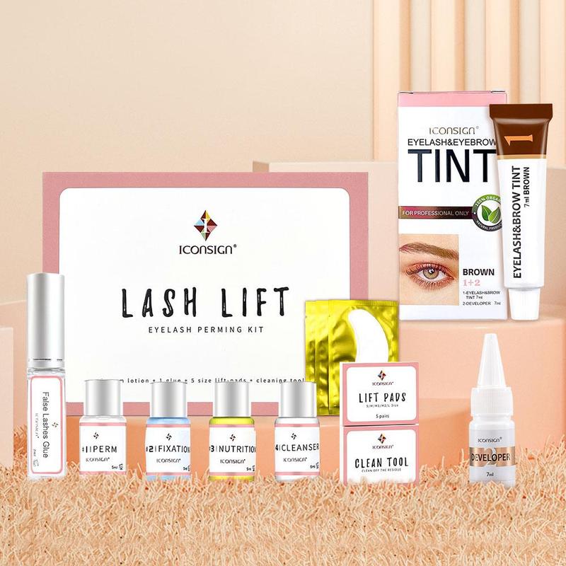 Lash Lift & Tint Kit, 1 Set Lifting Eyelashes & Eyebrow Tinted Cream, Natural Curl Eyelashes & Brow Tinted Cream, Eye Makeup Products, Summer Makeup Products