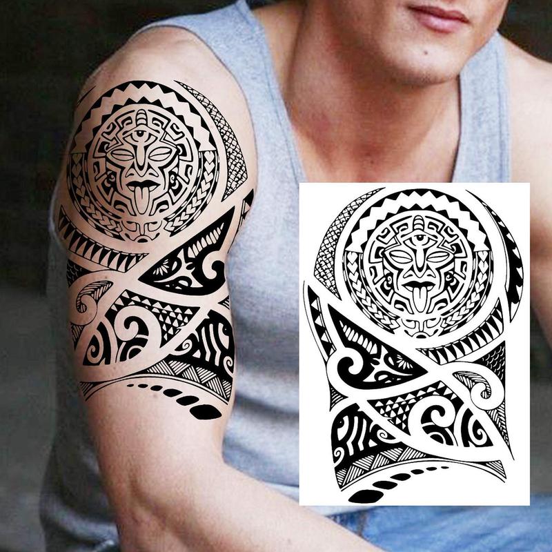 Maori Temporary Fake Tattoos Sticker, 11 Sheets Waterproof Long Lasting Tattoo Sticker, Body Art Decoration For Men & Women, Fake Tattoos Custom