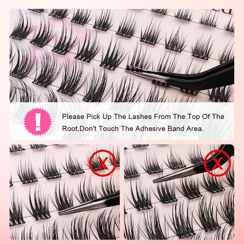 Self Adhesive Eyelashes, 60pcs set Natural Look Eyelash Extensions with Eyelash Curler, Eye Makeup Product for Women & Girls