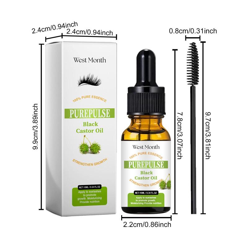 Castor Oil Mascara, Natural Curl Eyelashes Mascara, Professional Eye Enhancement Makeup Products for Women & Girls