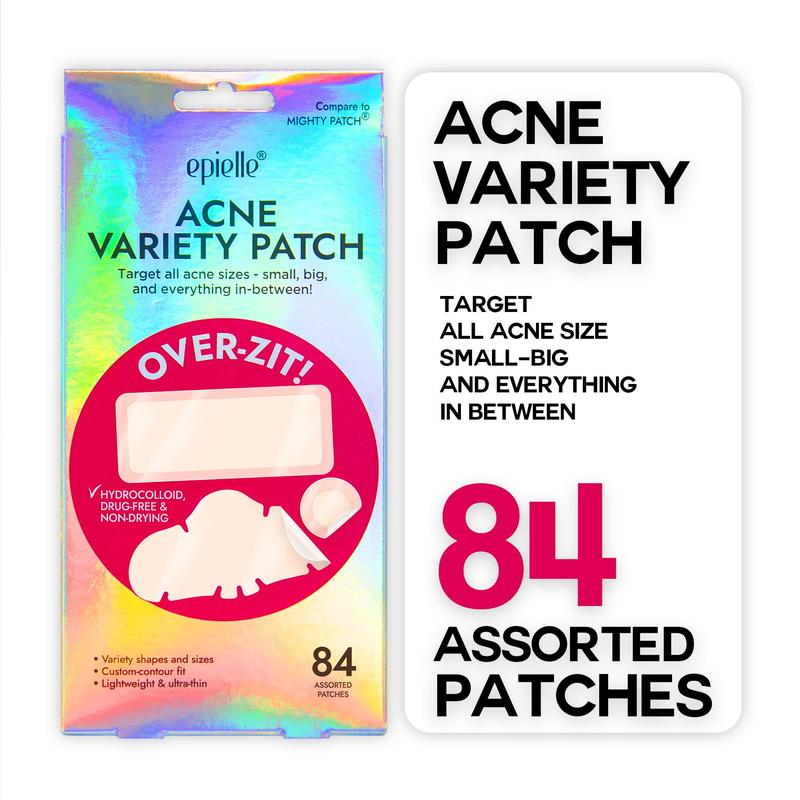 Over-Zit Acne Variety Patches | Ultimate Hydrocolloid Solution for Clear Skin | 84 Acne Pimple and Blemish Patches for Full Face