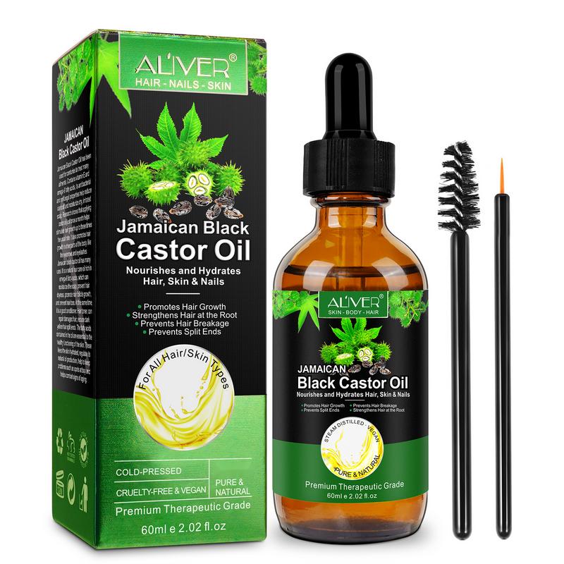 ALIVER  Castor Oil with Gua Sha Tool for Skin and Body Care (60ml)